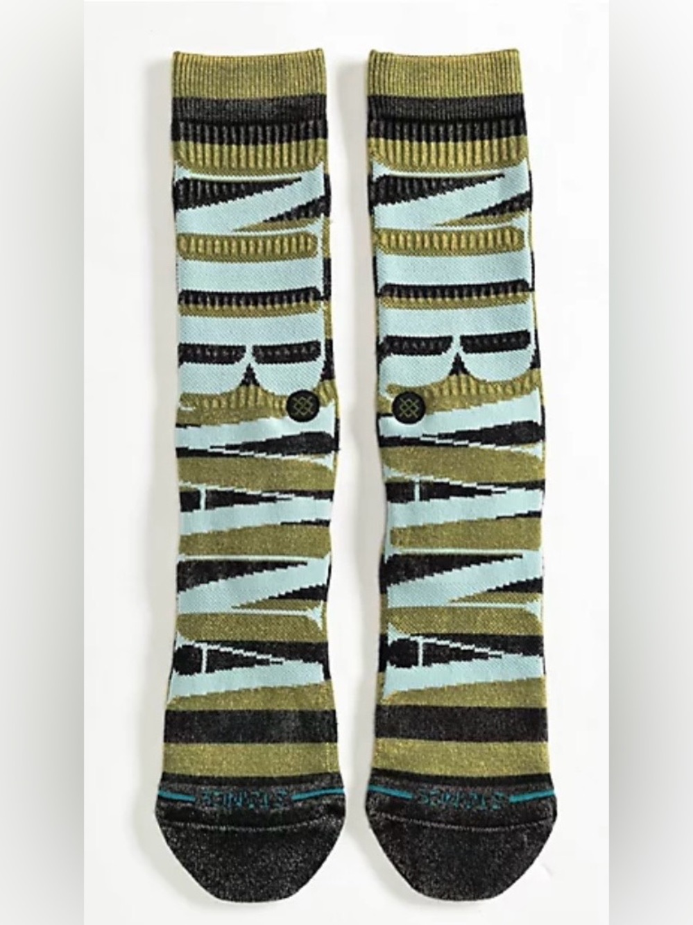 Stance x Nirvana Green Stripe Crew Socks - Size L - NWT